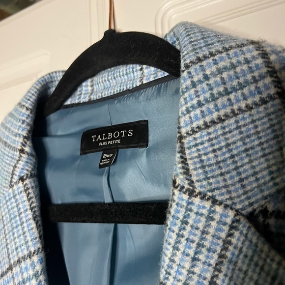 Talbots Plaid Blazer 16WP - Picture 7 of 10